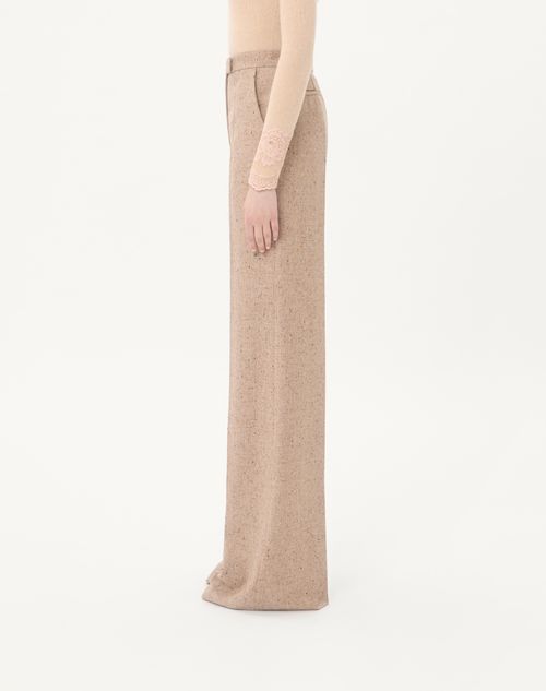 Valentino - Natté Buttoned Weave Trousers - Ivory/beige - Woman - Pants And Shorts