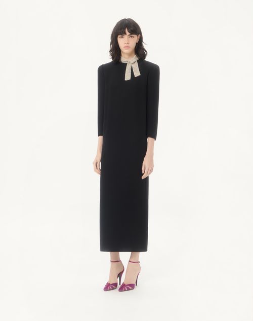 Valentino - Cady Couture Embroidered Dress - Black/silver - Woman - Dresses