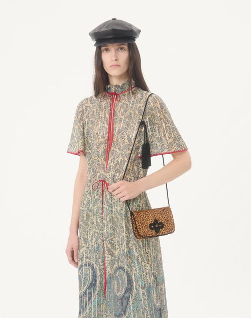 Valentino Garavani - Sans Fin Mini Schultertasche Aus Kalbsleder Mit Animal-print Und Pony-effekt. - Animalier - Frau - Pochetten