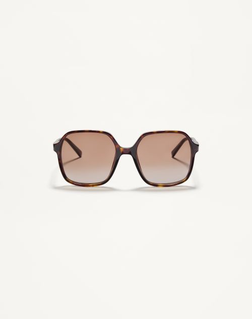 Valentino Rectangular Acetate Glasses Woman Havana/brown 56