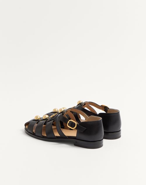 Valentino Garavani - Vlogo Signature Calfskin Fisherman Sandal 20mm - Black - Woman - Sandals