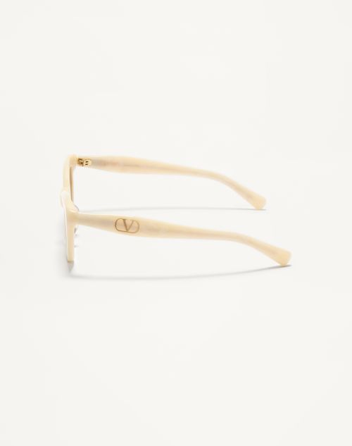 Valentino - Cat-eye Acetate Eyewear - Ivory/brown - Woman - Eyewear