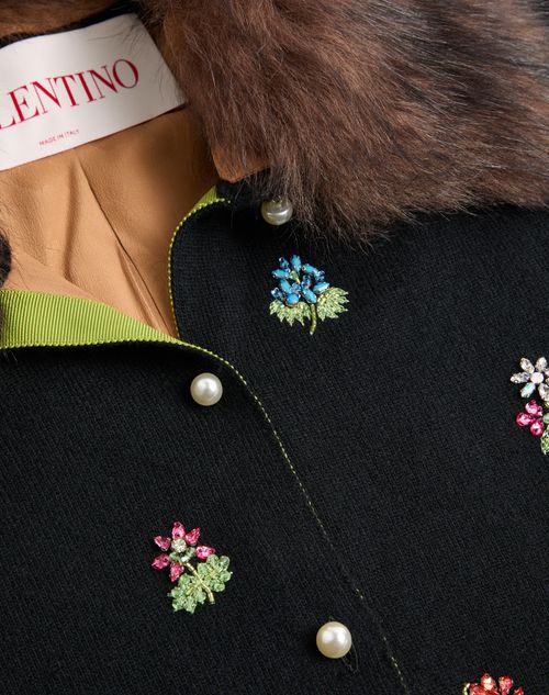 Valentino - Embroidered Cardigan - Black - Woman - Knitwear