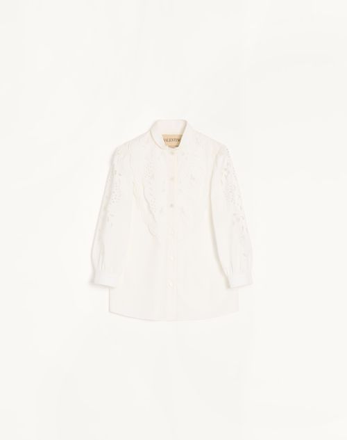 Valentino Embroidered Poplin Shirt Woman White 50