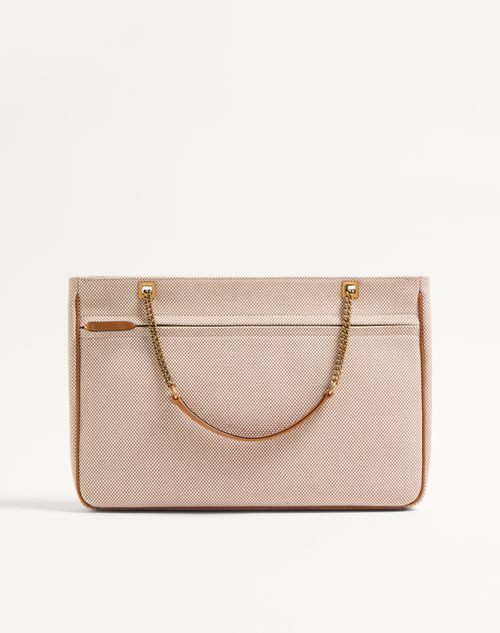 Valentino Garavani - Valentino Garavani Viva Superstar Medium Canvas Shopping Bag - Natural/spice - Woman - Totes
