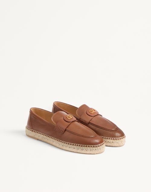 Valentino Garavani - Palm Avenue Calfskin Loafer - Tobacco - Man - Loafers And Driver