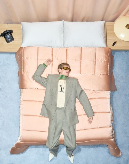Valentino - Valentino Cotton T-shirt With Made In Valentino Print - Butter/black - Man - Tshirts And Sweatshirts