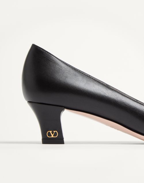 Valentino Garavani - Zapato Preshoes De Cabritilla Con Cristales Y Tacón De 45 mm - Negro/plateado - Mujer - Salones