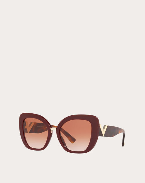 Valentino - アセテート キャットアイ オーバーサイズ サングラス - ボルドー - ウィメンズ - アイウェア
