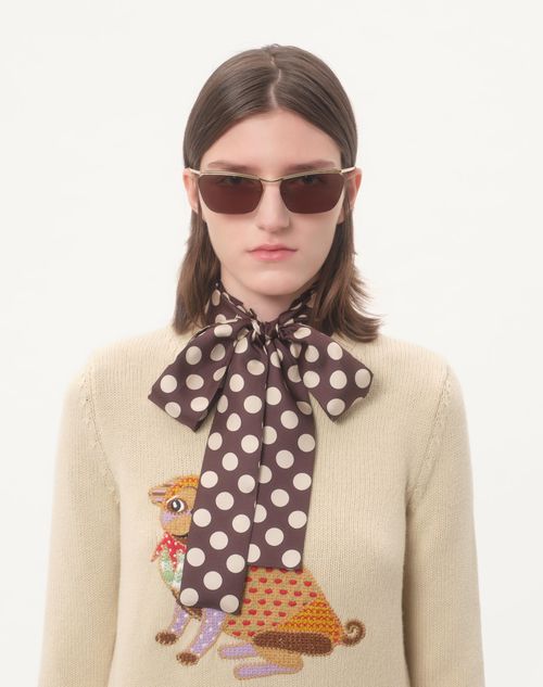 Valentino - Le Chien De La Maison Embroidered Sweater - Birch/multicolour - Woman - Knitwear