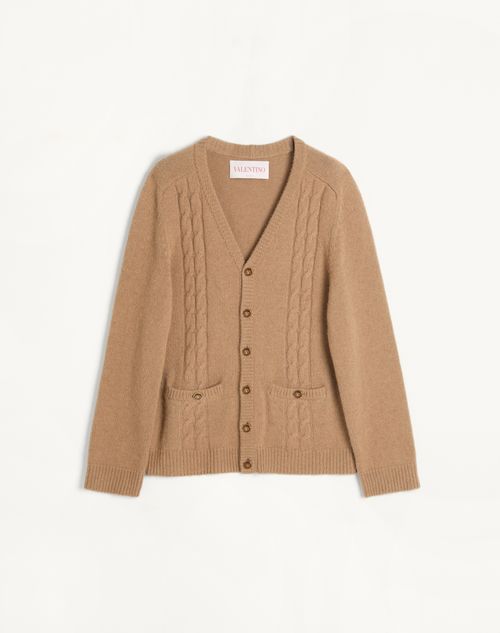 Valentino - Camel Cardigan - Light Camel - Man - Knitwear