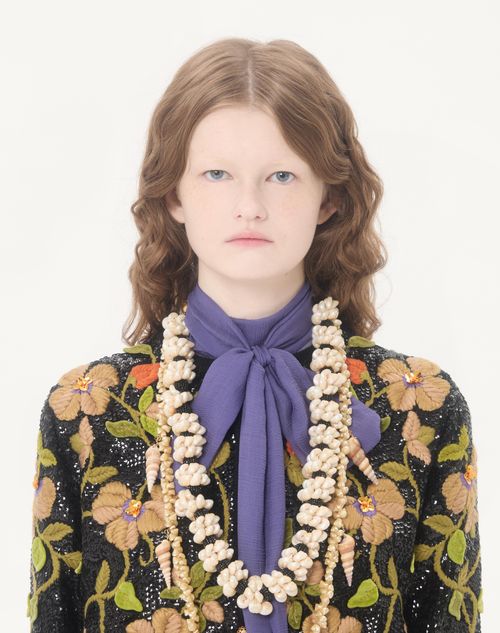 Valentino - Embroidered Wool Cardigan - Black/multicolor - Woman - Knitwear