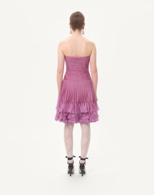 Valentino - Plusdepois Print Chiffon Dress - Absolute Rose/black - Woman - Dresses