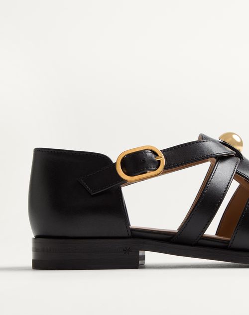 Valentino Garavani - Vlogo Signature Calfskin Fisherman Sandal 20mm - Black - Woman - Sandals