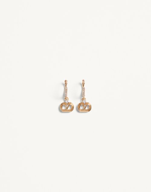 Valentino Garavani Ovalette Metal And Swarovski® Crystal Earrings Woman Gold/crystal Uni