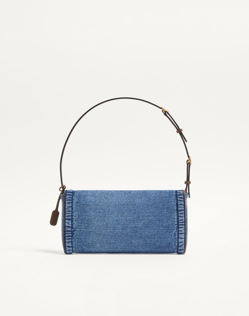 Valentino Garavani - Valentino Garavani Devain Small Denim Shoulder Bag - Denim - Woman - Shoulder Bags