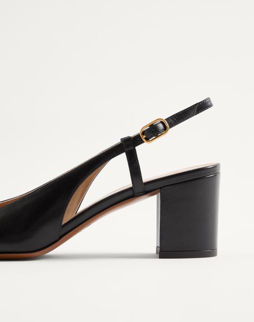 Valentino Garavani - Valet Du Roi Kidskin Slingback Pumps 60mm - Black/coffe - Woman - Pumps