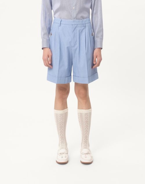 Valentino - Cuffed Denim Bermuda Shorts - Denim - Man - Denim