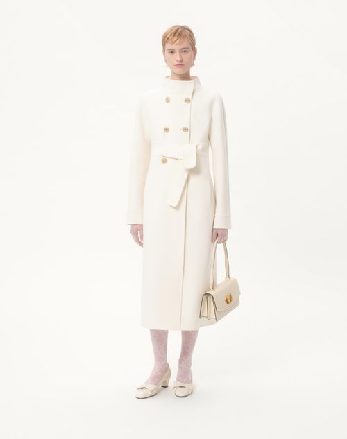 Valentino - Compact Drap Coat - Ivory - Woman - Coats And Outerwear
