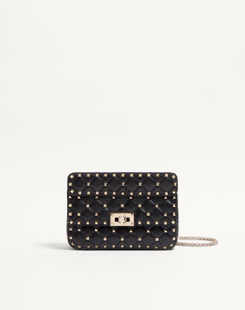Valentino Garavani Women's Black Small Nappa Rockstud Spike Bag Woman Uni