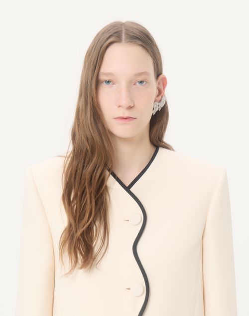 Valentino - Crepe Couture Jacket - Vanilla/black - Woman - Jackets And Blazers