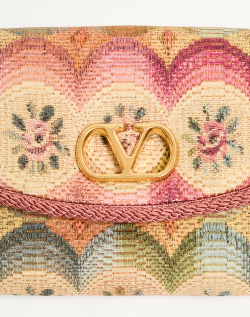 Valentino Garavani - Valentino Garavani Devain Small Shoulder Bag In Jacquard Apres L'hiver Fabric - Multicolor - Woman - Shoulder Bags