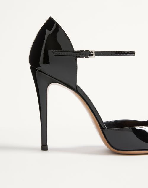 Valentino Garavani - Vlogo Signature D'orsay Patent Leather Pumps 100mm - Black - Woman - Pumps