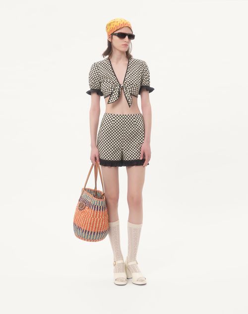 Valentino Garavani - Valentino Garavani Raffia Shopping Bag - Multicolour - Woman - Totes