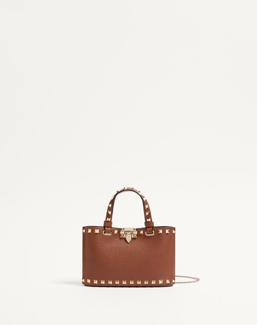 Mini Rockstud Shopping Bag In Grainy Calfskin for Woman in