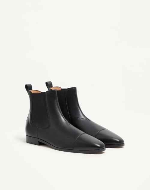 Valentino Garavani - Mockers Ankle Boot In Kidskin - Black - Man - Boots