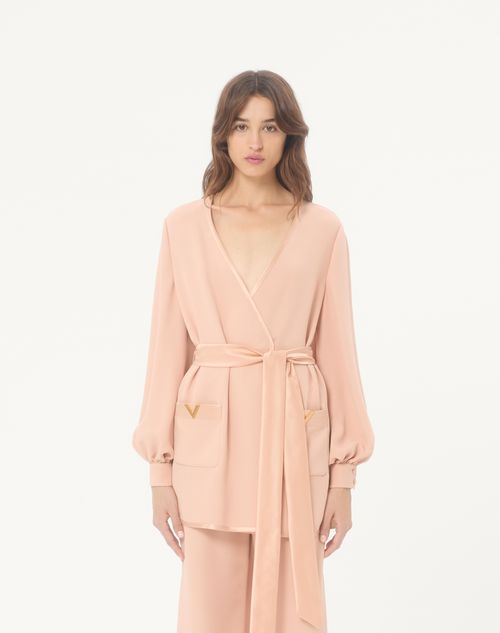 Valentino - Cady Couture Shirt - Salmon - Woman - Shirts And Tops