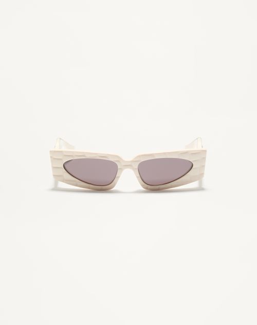 Valentino Rectangular Acetate Eyewear Woman Ivory/gradient Grey 53