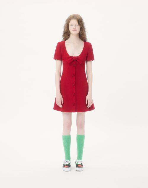 Valentino - Short Dress In Plain Wool Tweed - Paris - Woman - Dresses