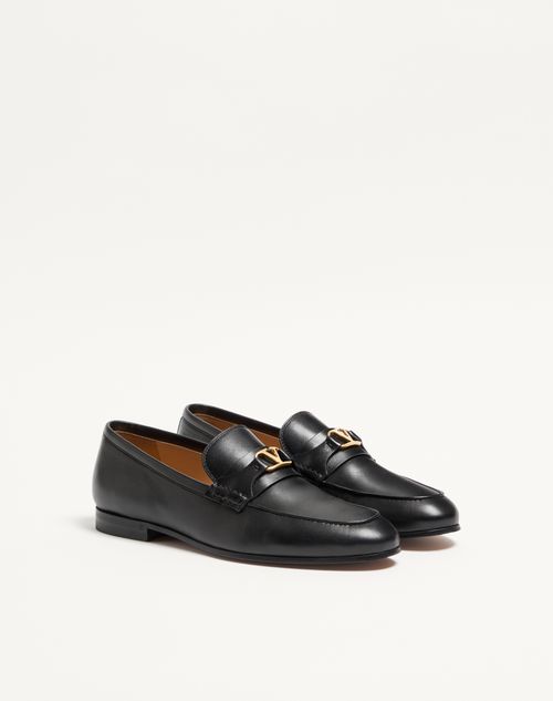 Valentino Garavani - Vlogo Signature Loafer Aus Nappaleder - Schwarz - Mann - Loafers Und Driver