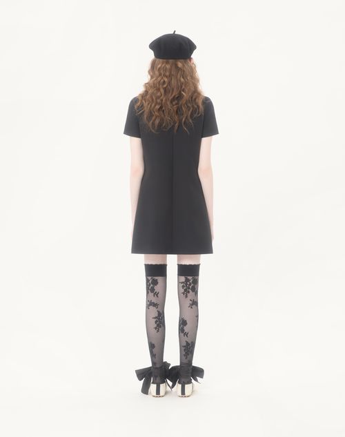 Valentino - Embroidered Crepe Couture Short Dress - Black/multicolor - Woman - Dresses