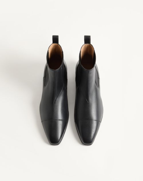 Valentino Garavani - Mockers Ankle Boot In Kidskin - Black - Man - Boots