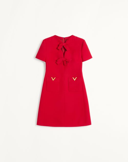 【美品】VALENTINOクレープクチュール ボウディテール ミニドレス　黒♡ VALENTINO】23AW リボン付き クレープクチュール ミニドレス