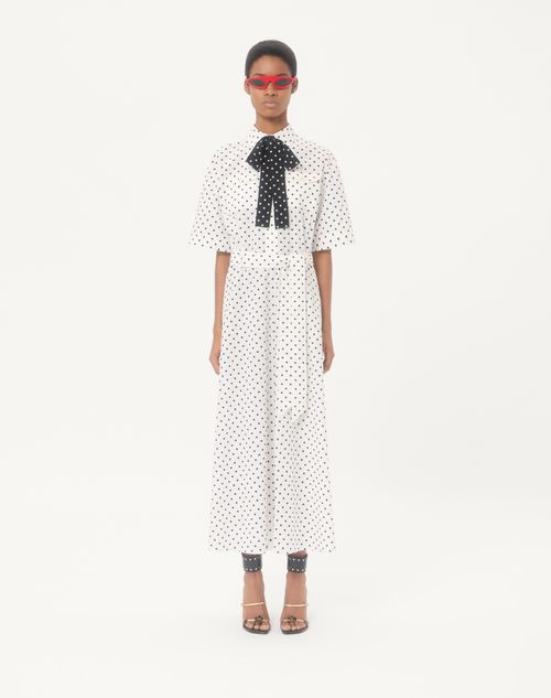 Valentino - Poplin Plusdepois Print Midi Dress - White/ Black - Woman - Dresses