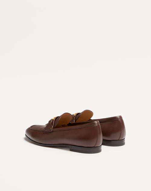 Valentino Garavani - Vlogo Signature Nappa Leather Loafer - Brown - Man - Loafers And Drivers