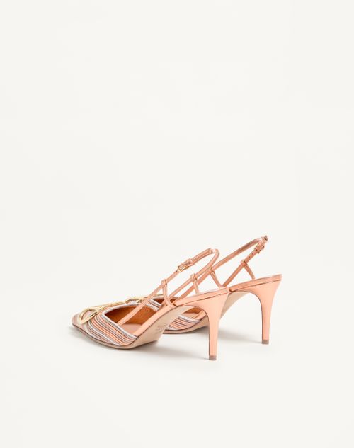 Valentino Garavani - Vロゴ シグネチャー メタリックコルネリーエンブロイダリー スリングバック パンプス 80mm - マルチカラー - ウィメンズ - パンプス & スリングバック