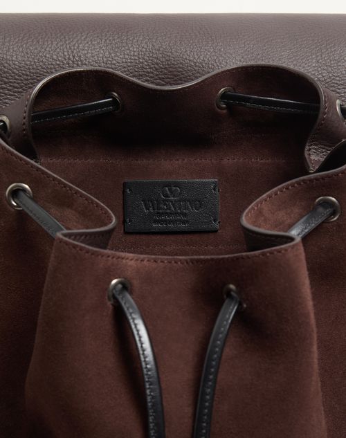 Valentino Garavani - Zaino Valentino Garavani Antibes In Suede - Testa Di Moro - Uomo - Zaini