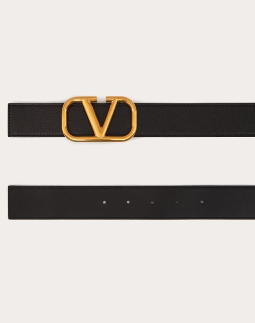 Valentino Garavani - Vlogo Signature Belt In Ombré Cowhide - Black - Man - Belts
