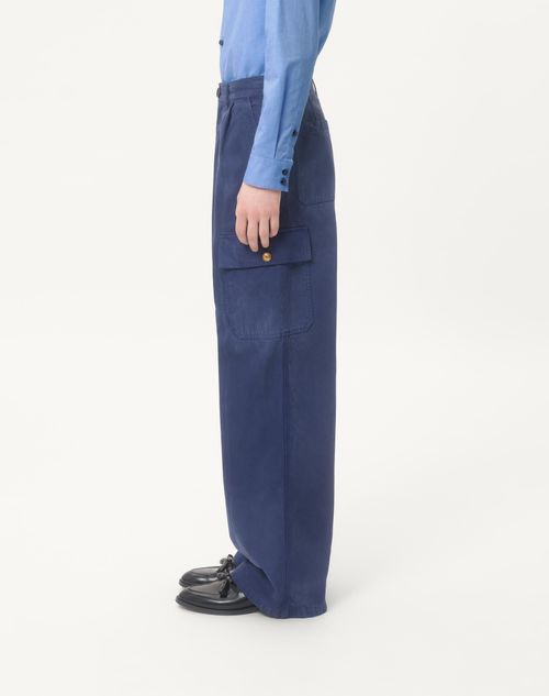 Valentino - Denim Cargo Trousers - Blue - Man - Denim