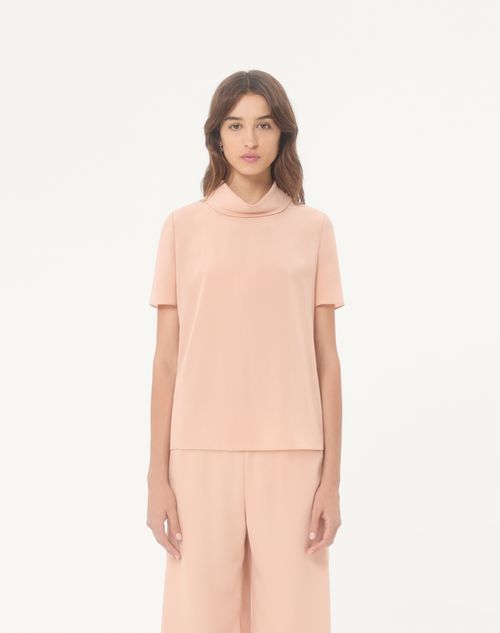Valentino - Crepe De Chine Top - Salmon - Woman - Shirts And Tops