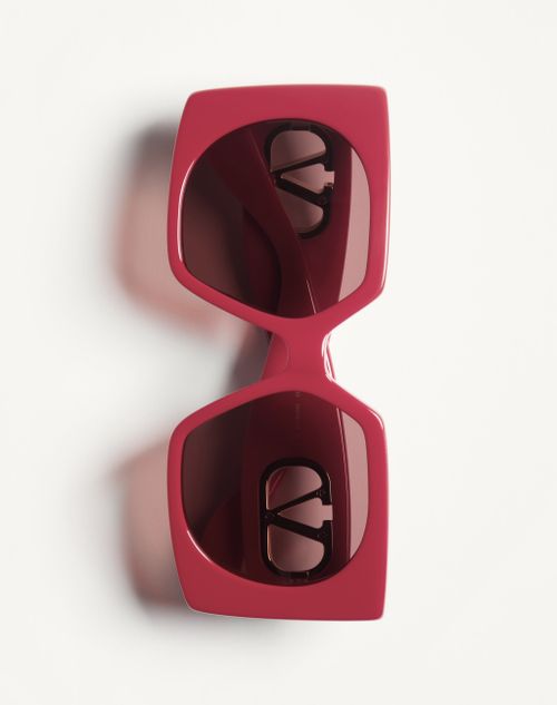 Valentino - Rectangular Acetate Eyewear - Red - Woman - Eyewear
