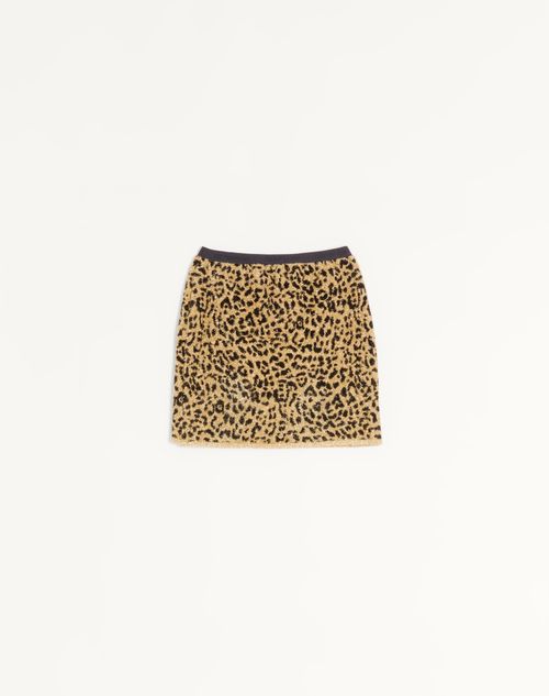 Valentino - Jacquard Animal Print Lurex Knit Short Skirt - Animal Print - Woman - Skirts
