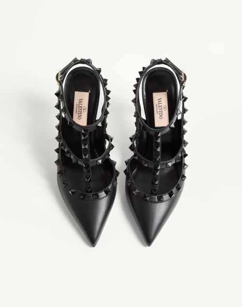 Valentino Garavani - Rockstud Ankle Strap Pump With Tonal Studs 100 Mm - Black - Woman - Pumps