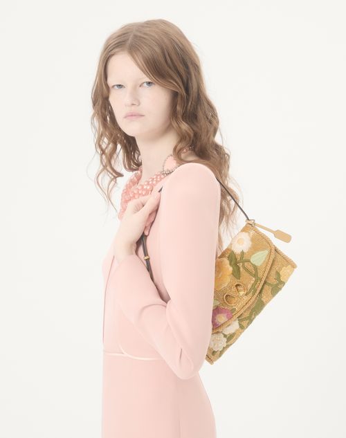 Valentino Garavani - Valentino Garavani Devain Small Embroidered Shoulder Bag - Gold/multicolor - Woman - Shoulder Bags