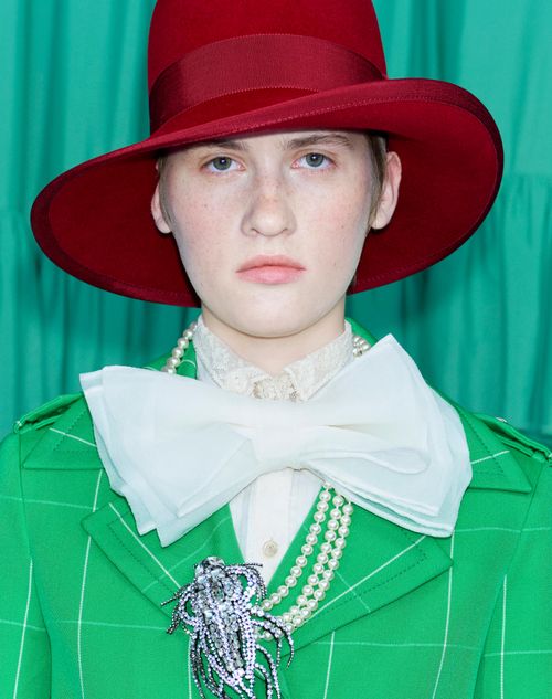 Valentino Garavani - Vlogo Signature Hat In Lapin Fabric - Cherry Red - Woman - Hats And Gloves
