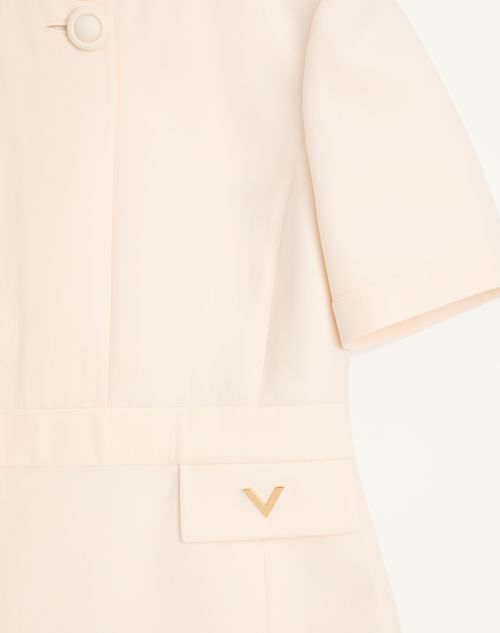 Valentino - Vestido Corto De Crepe Couture - Vainilla - Mujer - Vestidos